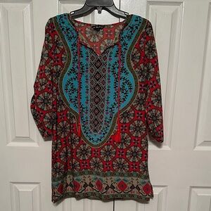 Multicolor Bohemian Tunic Top